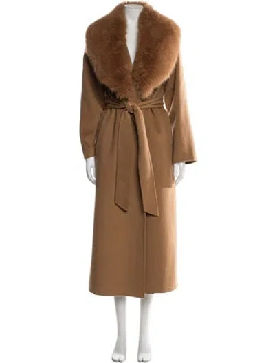 Pre-owned Loveshackfancy Wool Coat In Brown