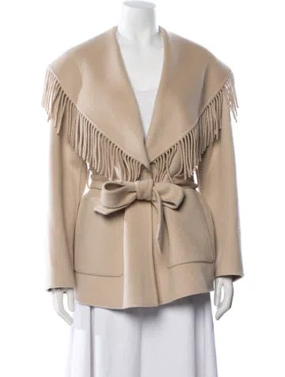 Pre-owned Loveshackfancy Wool Coat In Neutral