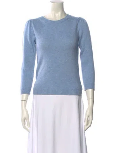 Pre-owned Loveshackfancy Wool Crew Neck Sweater In Blue