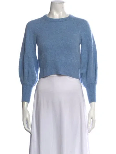Pre-owned Loveshackfancy Wool Crew Neck Sweater In Blue