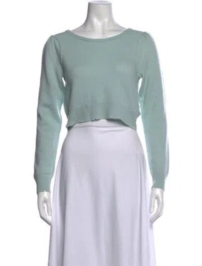 Pre-owned Loveshackfancy Wool Crew Neck Sweater In Blue