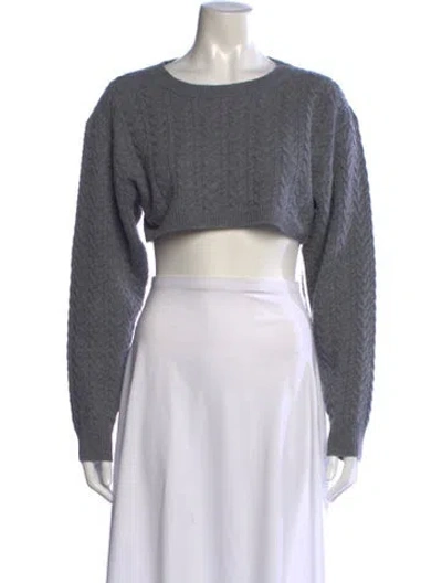 Pre-owned Loveshackfancy Wool Crew Neck Sweater In Grey
