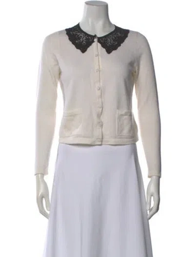Pre-owned Loveshackfancy Wool Crew Neck Sweater In Neutral