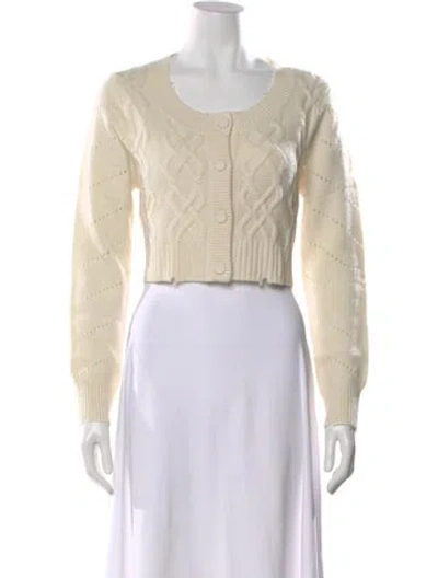Pre-owned Loveshackfancy Wool Crew Neck Sweater In Neutral