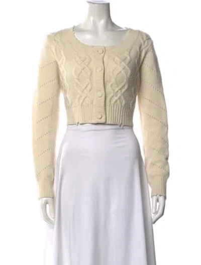 Pre-owned Loveshackfancy Wool Crew Neck Sweater In Neutrals