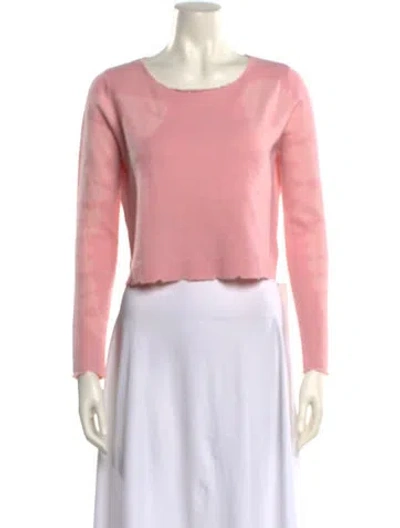 Pre-owned Loveshackfancy Wool Crew Neck Sweater In Pink