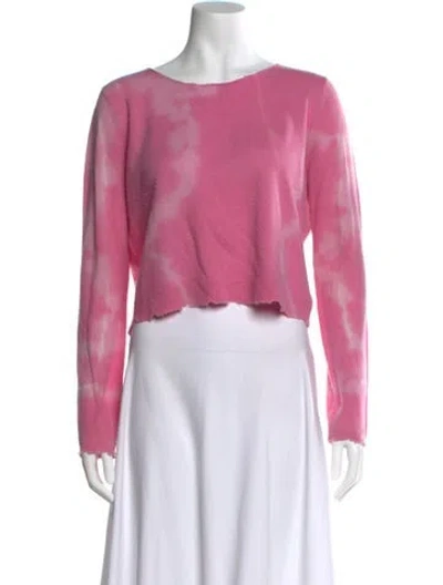 Pre-owned Loveshackfancy Wool Crew Neck Sweater In Pink