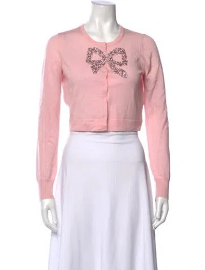 Pre-owned Loveshackfancy Wool Crew Neck Sweater In Pink