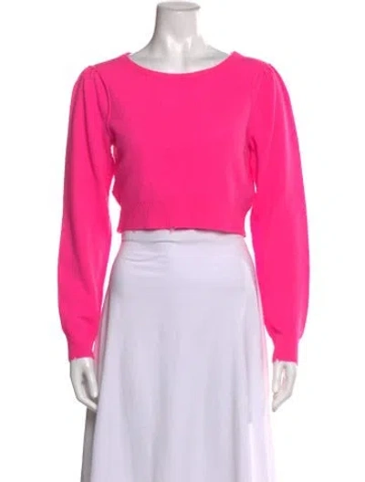 Pre-owned Loveshackfancy Wool Crew Neck Sweater In Pink
