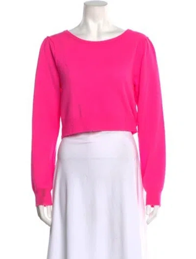 Pre-owned Loveshackfancy Wool Crew Neck Sweater In Pink