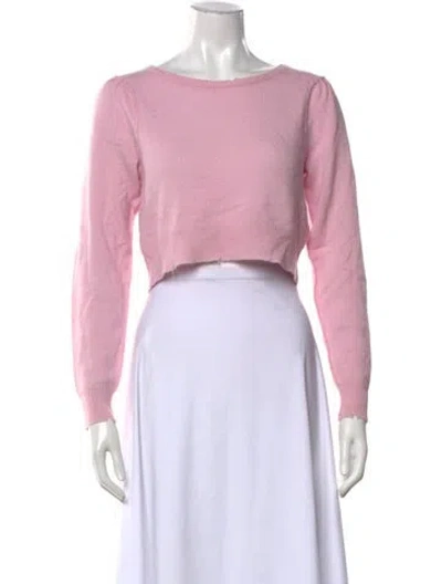 Pre-owned Loveshackfancy Wool Crew Neck Sweater In Pink