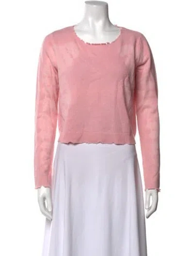 Pre-owned Loveshackfancy Wool Crew Neck Sweater In Pink