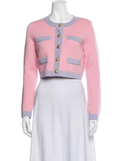 Pre-owned Loveshackfancy Wool Crew Neck Sweater In Pink