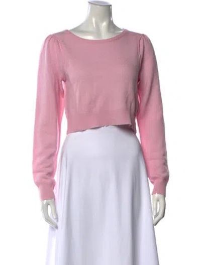 Pre-owned Loveshackfancy Wool Crew Neck Sweater In Pink
