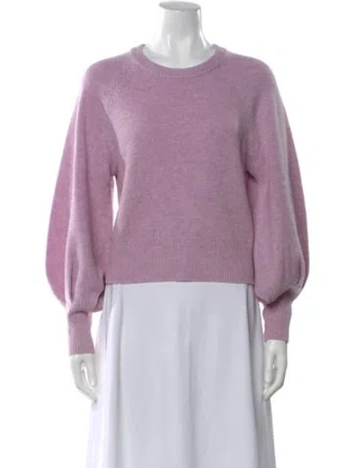 Pre-owned Loveshackfancy Wool Crew Neck Sweater In Purple