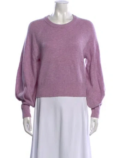 Pre-owned Loveshackfancy Wool Crew Neck Sweater In Purple