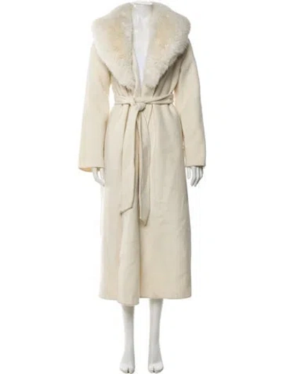 Pre-owned Loveshackfancy Wool Faux Fur Coat In Neutral