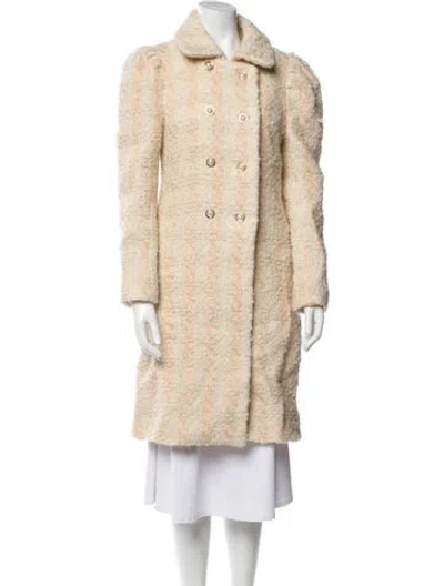 Pre-owned Loveshackfancy Wool Faux Fur Coat In Neutral