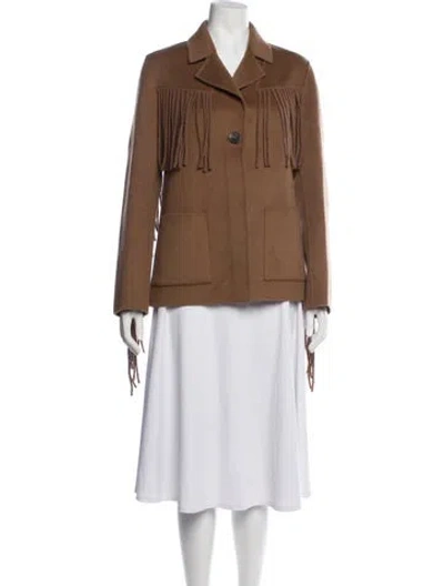 Pre-owned Loveshackfancy Wool Jacket In Brown