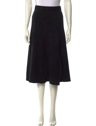 Pre-owned Loveshackfancy Wool Midi Length Skirt In Black