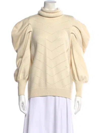 Pre-owned Loveshackfancy Wool Mini Dress In Neutral