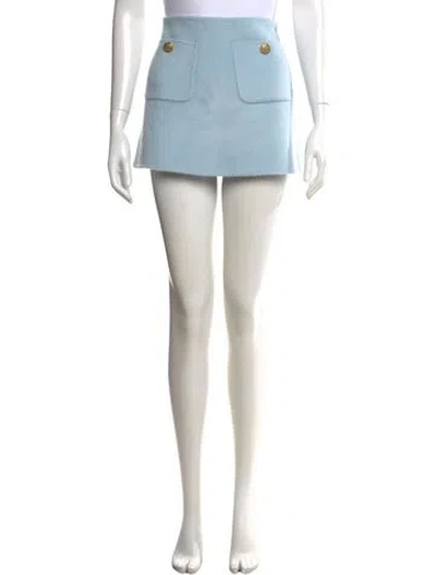 Pre-owned Loveshackfancy Wool Mini Skirt In Blue