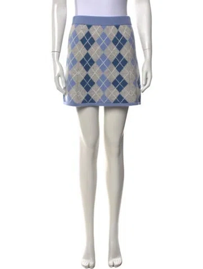 Pre-owned Loveshackfancy Wool Mini Skirt In Blue