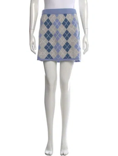 Pre-owned Loveshackfancy Wool Mini Skirt In Gray