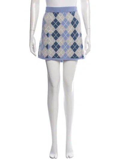 Pre-owned Loveshackfancy Wool Mini Skirt In Gray