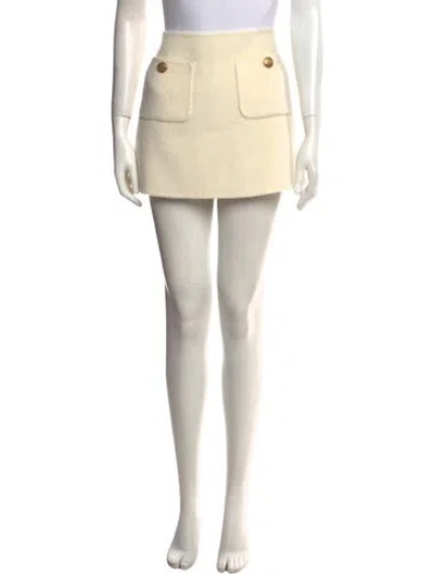 Pre-owned Loveshackfancy Wool Mini Skirt In Neutral