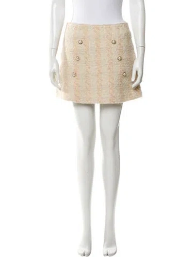 Pre-owned Loveshackfancy Wool Mini Skirt In Neutral