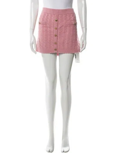 Pre-owned Loveshackfancy Wool Mini Skirt In Pink