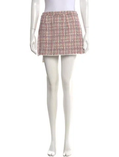 Pre-owned Loveshackfancy Wool Mini Skirt In Pink