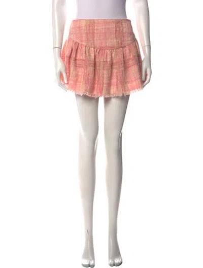 Pre-owned Loveshackfancy Wool Mini Skirt In Pink