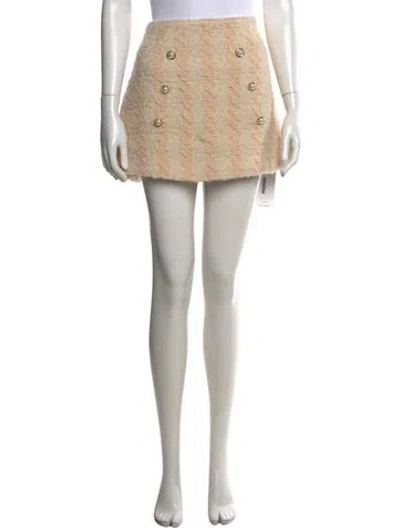 Pre-owned Loveshackfancy Wool Mini Skirt W/ Tags In Neutral