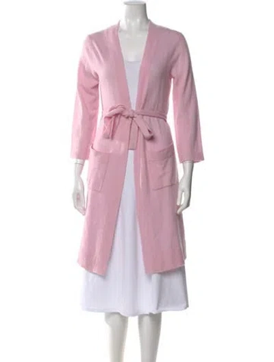 Pre-owned Loveshackfancy Wool Open Front Sweater In Pink