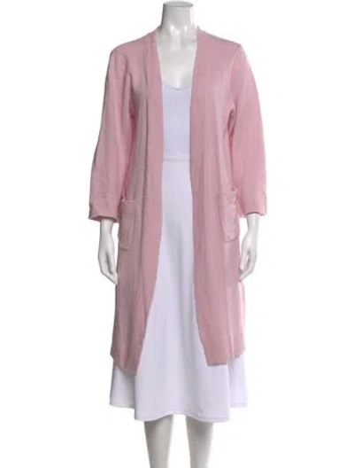 Pre-owned Loveshackfancy Wool Open Front Sweater In Pink
