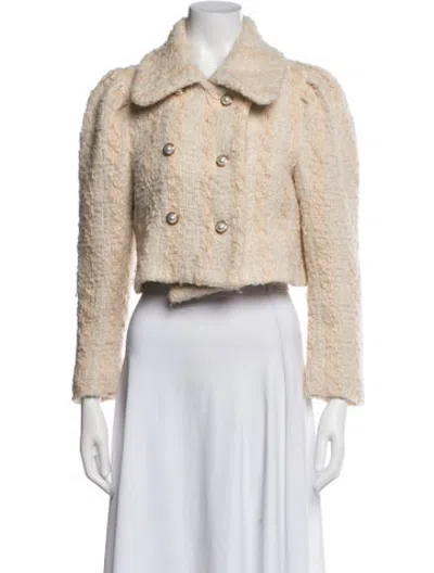 Pre-owned Loveshackfancy Wool Patterned Jacket In Neutrals