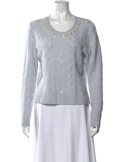 Pre-owned Loveshackfancy Wool Patterned Sweater In Blue