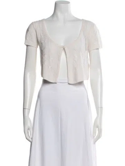 Pre-owned Loveshackfancy Wool Patterned Sweater In Neutral