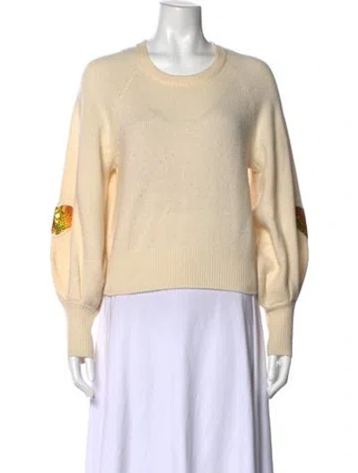 Pre-owned Loveshackfancy Wool Patterned Sweater In Neutral
