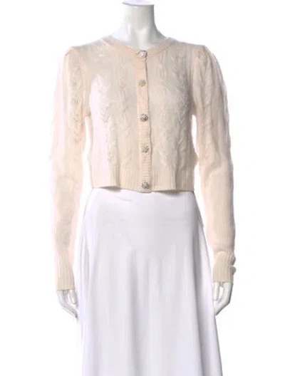 Pre-owned Loveshackfancy Wool Patterned Sweater In Neutral