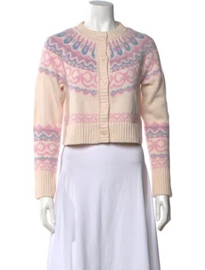 Pre-owned Loveshackfancy Wool Patterned Sweater In Neutral