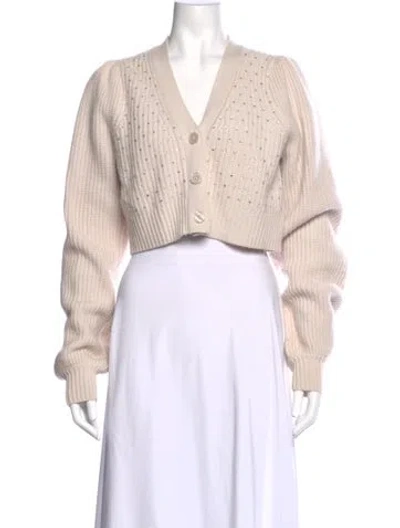 Pre-owned Loveshackfancy Wool Patterned Sweater In Neutral
