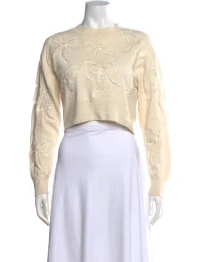 Pre-owned Loveshackfancy Wool Patterned Sweater In Neutrals
