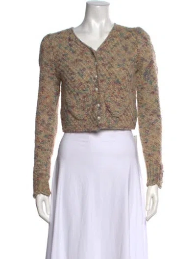 Pre-owned Loveshackfancy Wool Patterned Sweater In Neutrals