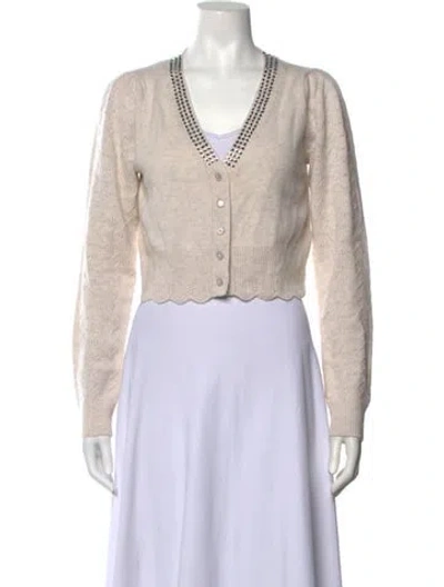 Pre-owned Loveshackfancy Wool Patterned Sweater In Neutrals
