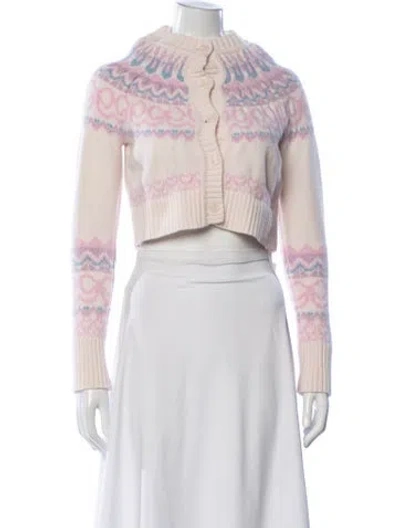 Pre-owned Loveshackfancy Wool Patterned Sweater In Pink