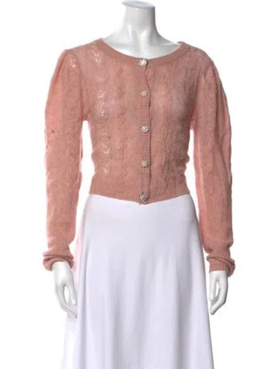Pre-owned Loveshackfancy Wool Patterned Sweater In Pink