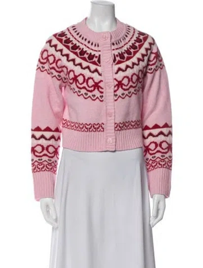 Pre-owned Loveshackfancy Wool Patterned Sweater In Pink